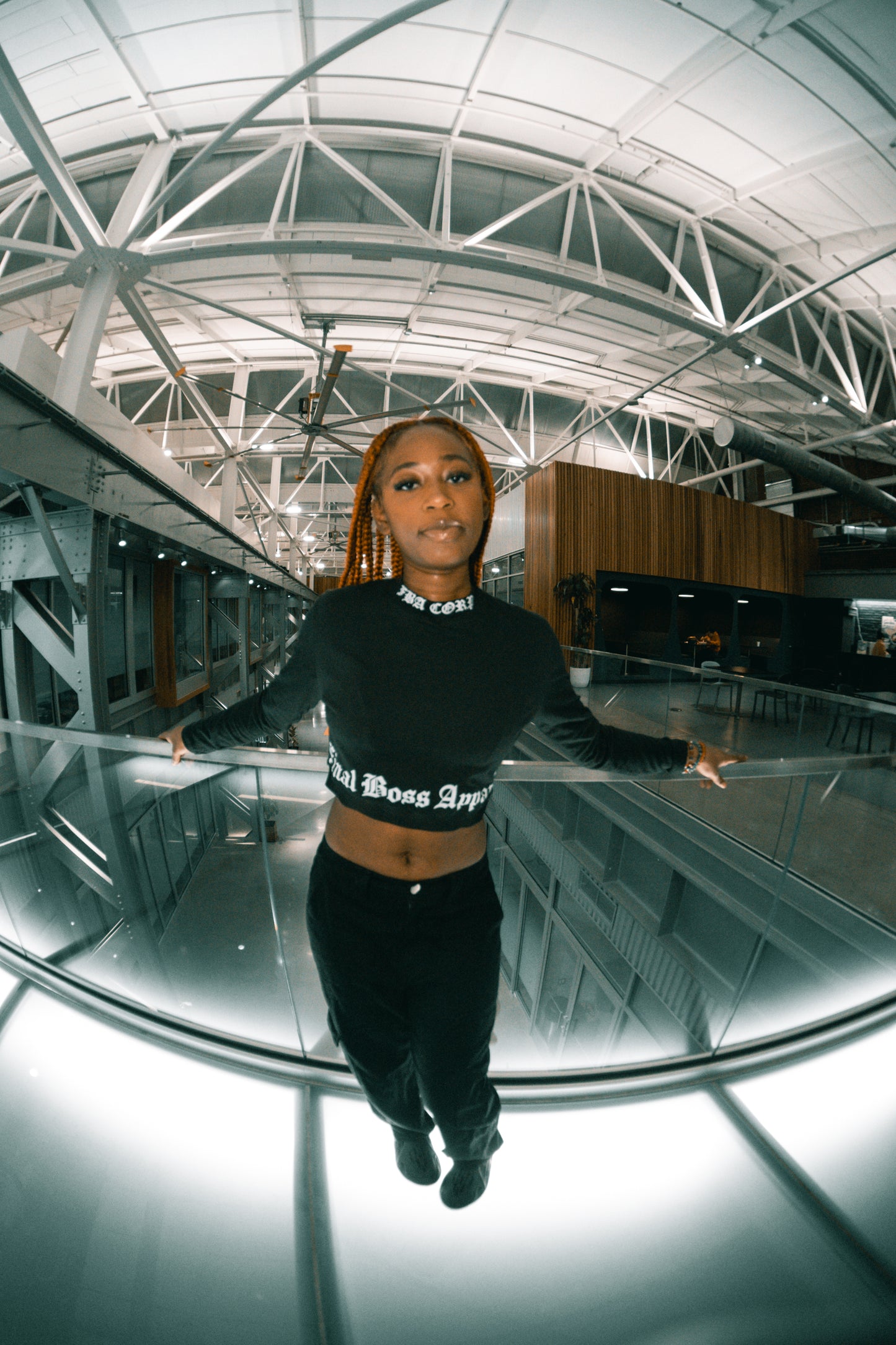 "BLVCK ANGEL" Mock Neck Crop Top