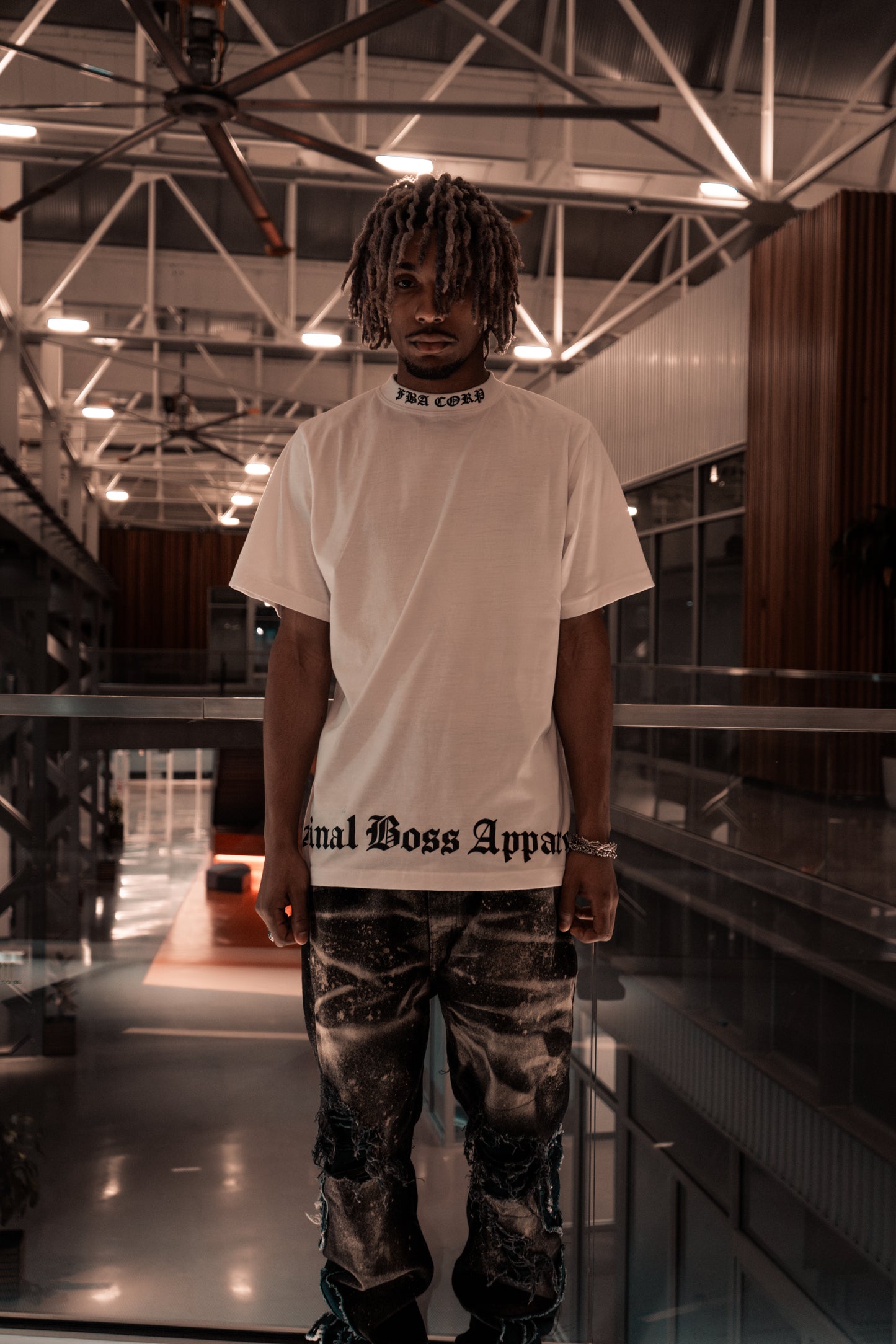 "BLANCO ANGEL" Mock Neck Tee