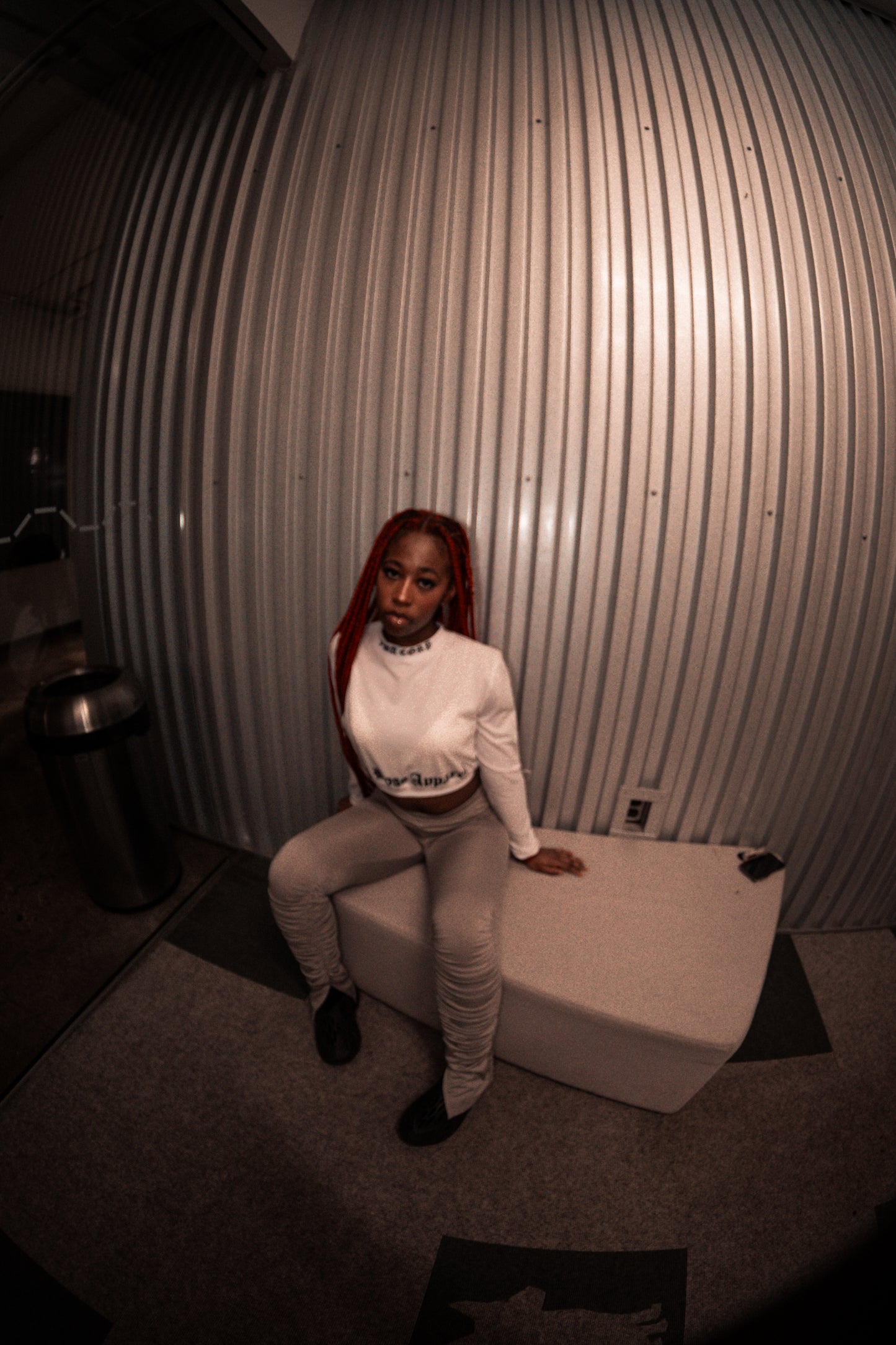 "BLANCO ANGEL" Mock Neck Crop Top