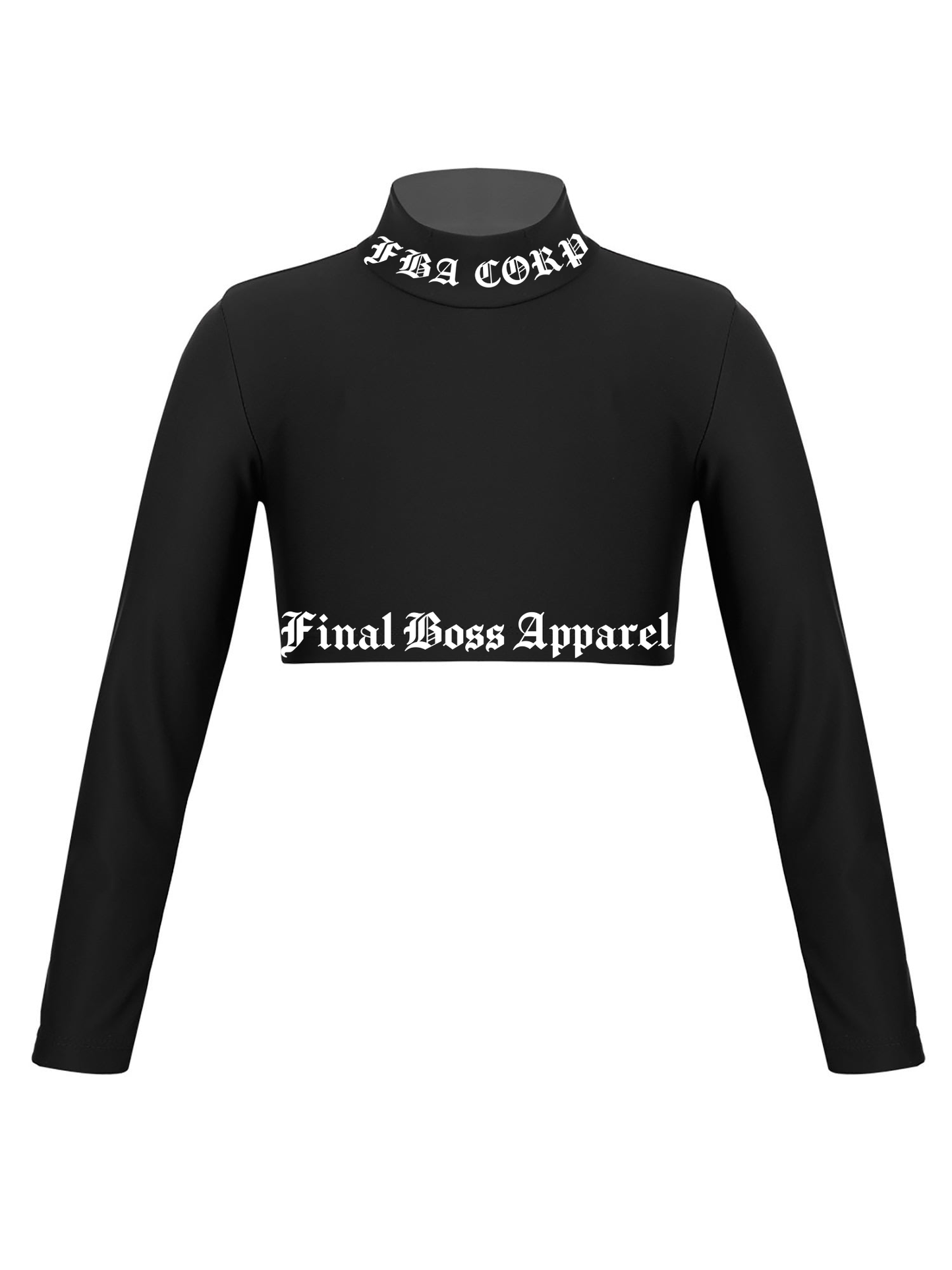 "BLVCK ANGEL" Mock Neck Crop Top