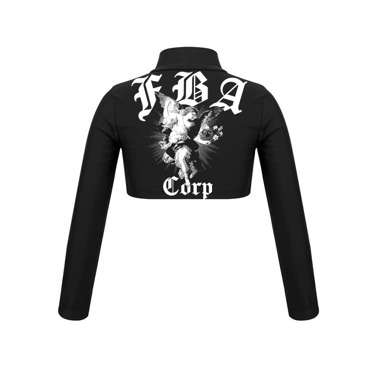 "BLVCK ANGEL" Mock Neck Crop Top