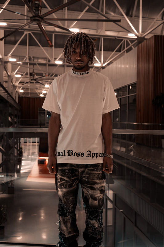 "BLANCO ANGEL" Mock Neck Tee